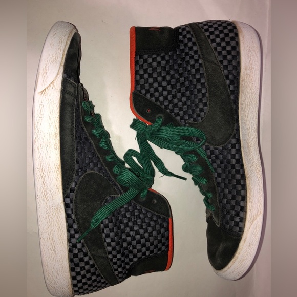 Nike Blazer Mid Woven Black Green Orange Shoes Mens Size 10  Authentic - Picture 3 of 13
